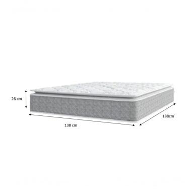 Imagem de Colchão Casal Nazar Molas Ensacadas Com Pillow Top - Extra Conforto - Bello Box - Conforto Com Viscoeslástico D33 Cinza
