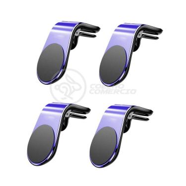Imagem de Kit 4 Suporte Adaptador Universal De Carro Tipo L Azul