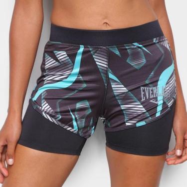 Imagem de Short Everlast Rain Feminino, Preto, Verde, P