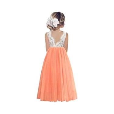 Imagem de Vestido De Verão Para Meninas, Vestido De Renda Com Flores, Princesa, 