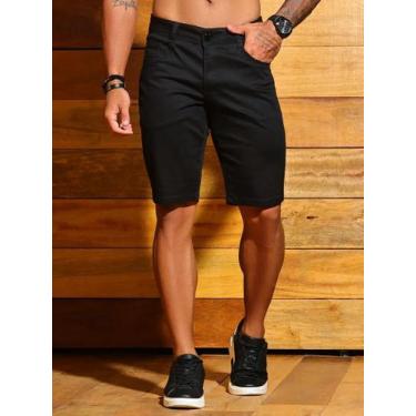 Imagem de Bermuda Masculina Casual e Sofisticada PitBull Jeans 90675 COR:PRETOTA