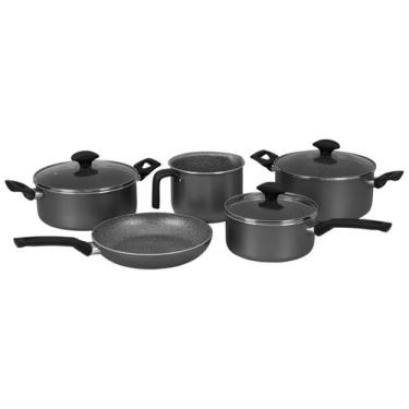 Imagem de Jogo de Panelas Multiflon Antiaderente de Alumínio Grafite Indução 5 P