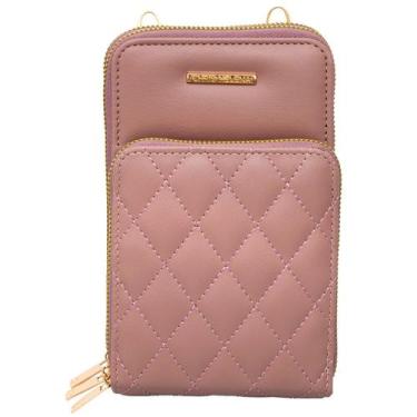 Imagem de Bolsa Feminina Pequena Transversal Carteira Porta Celular - Yins, Rose