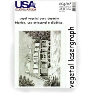 Imagem de Papel Vegetal A4 60g. 210x297mm  C/50 Folhas Usa Folien 8083, A4