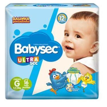 Imagem de Fralda baby sec ultra sec galinha pintadinha jumbinho g c/16 - BABYSEC