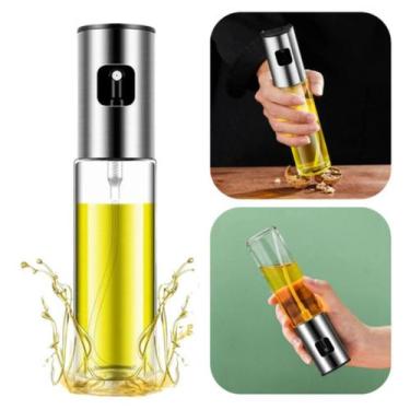 Imagem de Borrifador de Azeite e Óleo 100ml em Vidro Spray Pulverizador Cozinha,