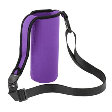 Imagem de shamjina Porta-garrafas de água 400-500ml com alça para caminhadas caminhadas bebidas energéticas camping, Roxo