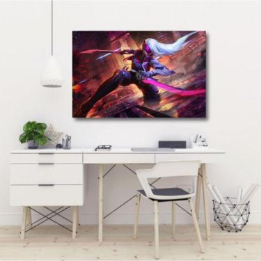 Imagem de Quadro decorativo LOL League Of Legends Jogos - Tela em Teci