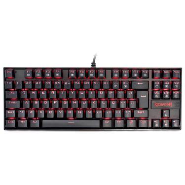 Imagem de Teclado Redragon Kumara K552-2 ABNT2 Gamer Mecânico Switch Blue Full Anti-Ghosting Formato tkl Preto LED Vermelho