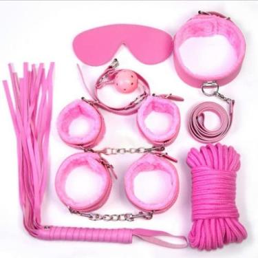 Imagem de Kit Sadomasoquista Em Pelucia Rosa Com 7 Peças