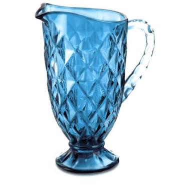 Imagem de Jarra De Vidro Para Suco Água 1200Ml Azul - Mimo Style