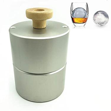 Imagem de Yajun Molde de bola de gelo de 30 mm de alumínio para prensa de bola de gelo de grau alimentício seguro molde de barra de festa frio por mais tempo e derrete mais lento, prata