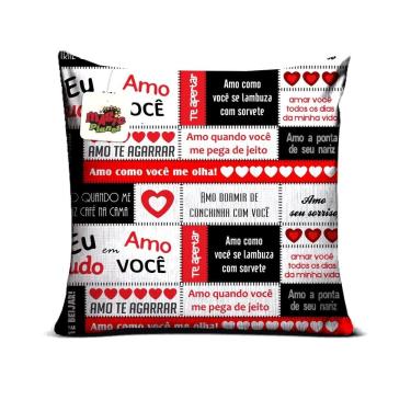 Imagem de Almofada 40x40 Presente Dia dos Namorados Eu Amo Tudo Em Você