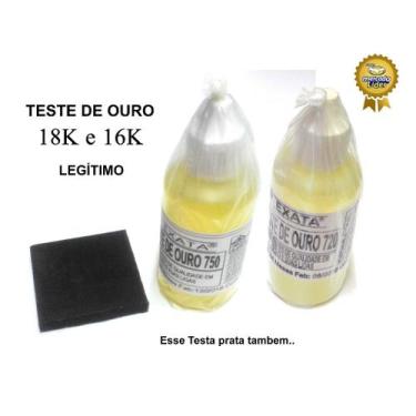 Imagem de Kit Verifica Ouro 18k e 16k - Pedra De Toque + Reagente Com 30 Ml - EX