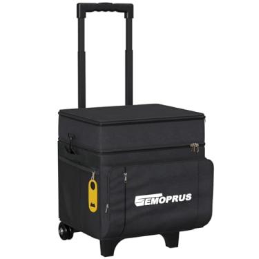 Imagem de Cooler com rodas e alça, refrigeradores de 60 latas sobre rodas, refrigerador dobrável isolado à prova de vazamento, bolsa térmica portátil com rodas para praia, acampamento, viagens, piquenique,
