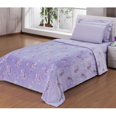 Imagem de Cobertor INFANTIL estampado BRILHA NO ESCURO manta flannel  - SAFIRA E