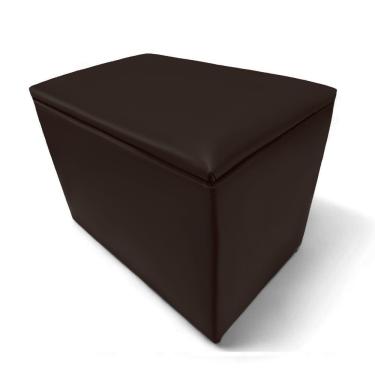 Imagem de Puff Baú Banqueta Retangular Organizar E Decorar 55cm Marrom Courino