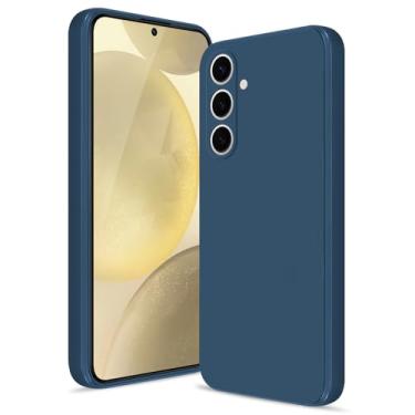 Imagem de Btstring Capa para Samsung Galaxy S24, capa de silicone macio com proteção de câmera atualizada, capa fina à prova de choque com forro de microfibra antiarranhões, azul