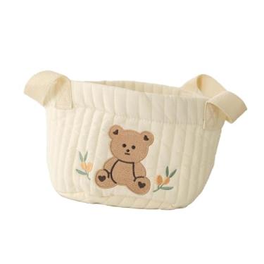 Imagem de menolana Cesta de fraldas para bebês, organizador de fraldas, multiuso, portátil com alças, organizador de trocador, cesta de armazenamento para viagem, Urso Sentado Pequeno