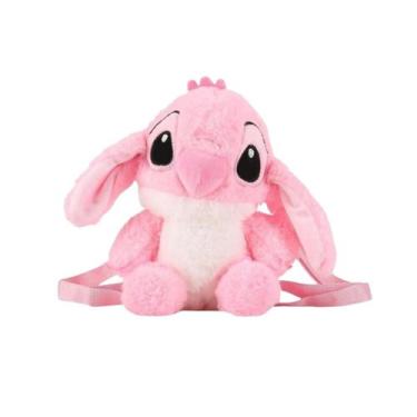 Imagem de Mochila Infantil Pelucia Stitch Rosa Papelaria Criativa Fofa - M2M Pel