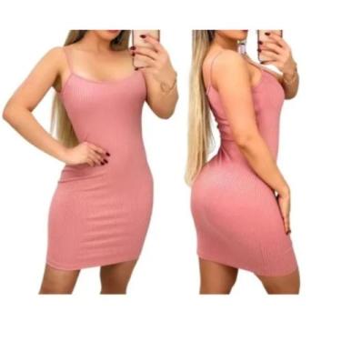 Imagem de Vestido Canelado Alcinha Curto - EMPÓRIO J, Rose, Único