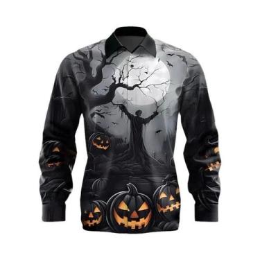 Imagem de Camisa Masculina Amarela De Manga Longa Com Botões Para Festa De Hallo