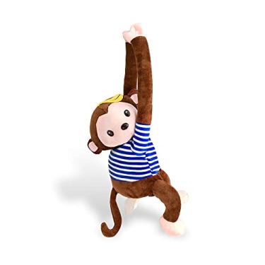 Imagem de CB Suporte para caixa de lenços para pendurar, lindo desenho animado, macaco, multiuso, caixa de armazenamento de papel, bandeja para lenços, capa para carro e casa 【Azul】