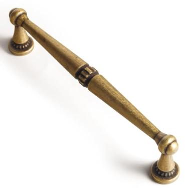 Imagem de Goo-Ki Pacote com 6 puxadores de gaveta de puxador de armário de latão antigo, 7,56 polegadas (192 mm) c-c liga de zinco sólida vintage retrô bronze barra puxar ferragens de cozinha para armário