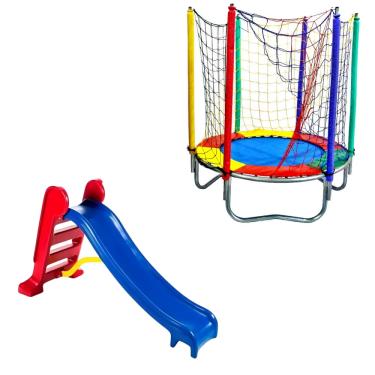 Imagem de Kit Cama Elástica 1,40m Escorregador Médio