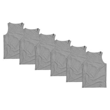 Imagem de Kit 6 Regatas Masculina Camiseta Lisa Premium Algodão Camisa - Basic F