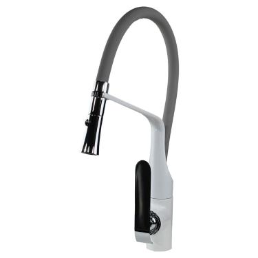 Imagem de Misturador Monocomando Cozinha Bica Móvel com Ducha Dalí White Chrome - 00044