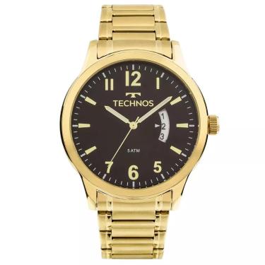 Imagem de Relógio Masculino Dourado Technos - Aço Inox, Calendário