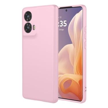Imagem de EUAGVQY Capa para Motorola Edge 50 Fusion, capa de silicone líquido, forro de microfibra macio antiarranhões, capa protetora de telefone de corpo inteiro para Motorola Edge 50 Fusion, rosa