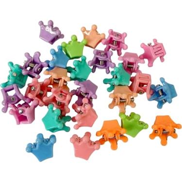 Imagem de Kit Mini Piranha De Cabelo Infantil Presilha Colorida Penteado Prendedor Bebê Menina Acessório Franja (30, Coloridas - Coroa)