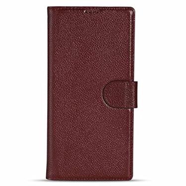 Imagem de Capa carteira para Samsung Galaxy S22/S22+/S22 Ultra, Capa de couro legítimo fina com compartimentos para cartões de suporte Capa flip à prova de choque Capas protetoras TPU, Vermelho 2, S22 6 polegadas