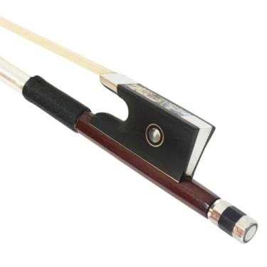 Imagem de Arco de violino profissional Arco De Violino Bem Feito, 4/4 3/4 1/2 1/4 Vara Pau-brasil, Ébano Natural, Crina De Cavalo, Peças, Acessórios (Size : 1/4)