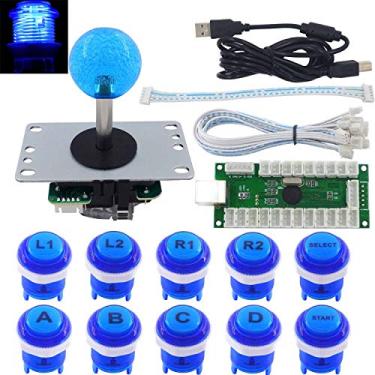 Imagem de SJ@JX Jogo Arcade LED Kit DIY Interruptor Mecânico Teclado Botão LED PC MAME Retropie Arcade Joystick Controlador Zero Delay Codificador USB
