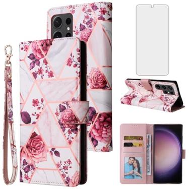Imagem de Asuwish Compatível com Samsung Galaxy S24 Ultra 5G capa carteira de vidro temperado protetor de tela de couro flip suporte suporte acessórios celulares capas de telefone para SS24Ultra 24S S 24
