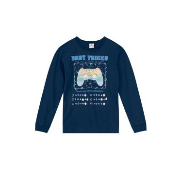 Imagem de Infantil - Camiseta Gamer Em Malha Menino Azul Claro Brandili Incolor  menino