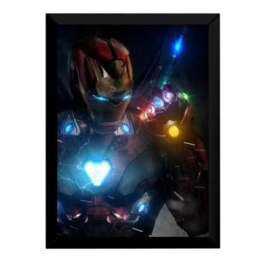Imagem de Quadro Homem De Ferro Luva Joias Infinito Arte Vingadores - Fanarte