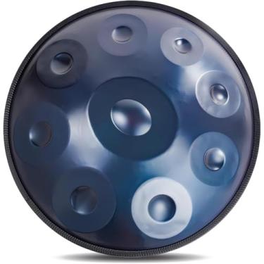 Imagem de Tambor Handpan, 432 Hz/440 Hz Instrumento de percussão de tambor manual para cura sonora e meditação pessoal, 22 polegadas 9/10/12 notas Tambor de língua de aço com todos os acessórios, BLUE