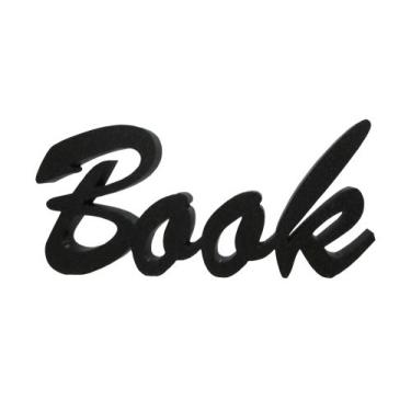 Imagem de Palavra Decorativa Book/ Livro * Adorno, Decoração - Toque 3D, Preto