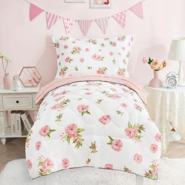 Imagem de Conjunto de Roupa de Cama Infantil Cozyholy - 4 Peças, Estampa Floral 