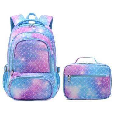 Imagem de Mochila Infantil BLUEFAIRY Sereia 17 Polegadas com Lancheira