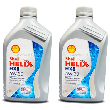 Imagem de Kit Troca 2 L Oleo Motor Sae 5w30 Shell Helix Hx8 Api Sp Sintetico Ilsac Gf-6a