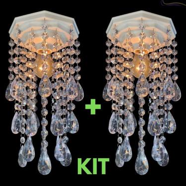 Imagem de Kit Lavabo Iluminação Decoração Banheiro Luminária de Teto 2 Lustres Decorar - Amêndoas Oct. Interc.