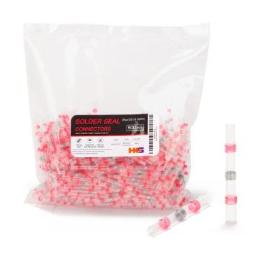 Imagem de Conectores de fio de vedação de solda HKS 600 unidades vermelhos 22-18