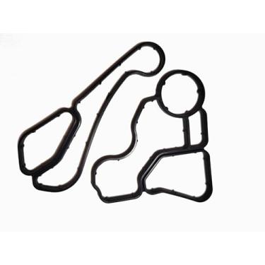 Imagem de Yuecarcar Vedação do refrigerador da caixa do filtro de óleo da bomba de direção hidráulica 11427537293, 11428637821 para BMW 228i xDrive M235i xDrive 2015-2016 para BMW X1 X3 X5 1 conjunto preto