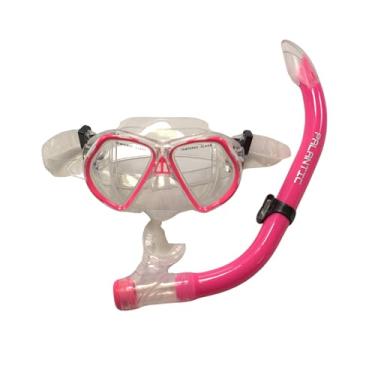 Imagem de Scuba Choice Conjunto de máscara e snorkel rosa de silicone para jovens da Comocean