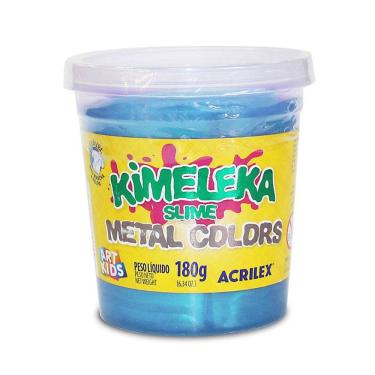 Imagem de Kimeleka Slime Art Kids metálica 180g Azul 671 Acrilex